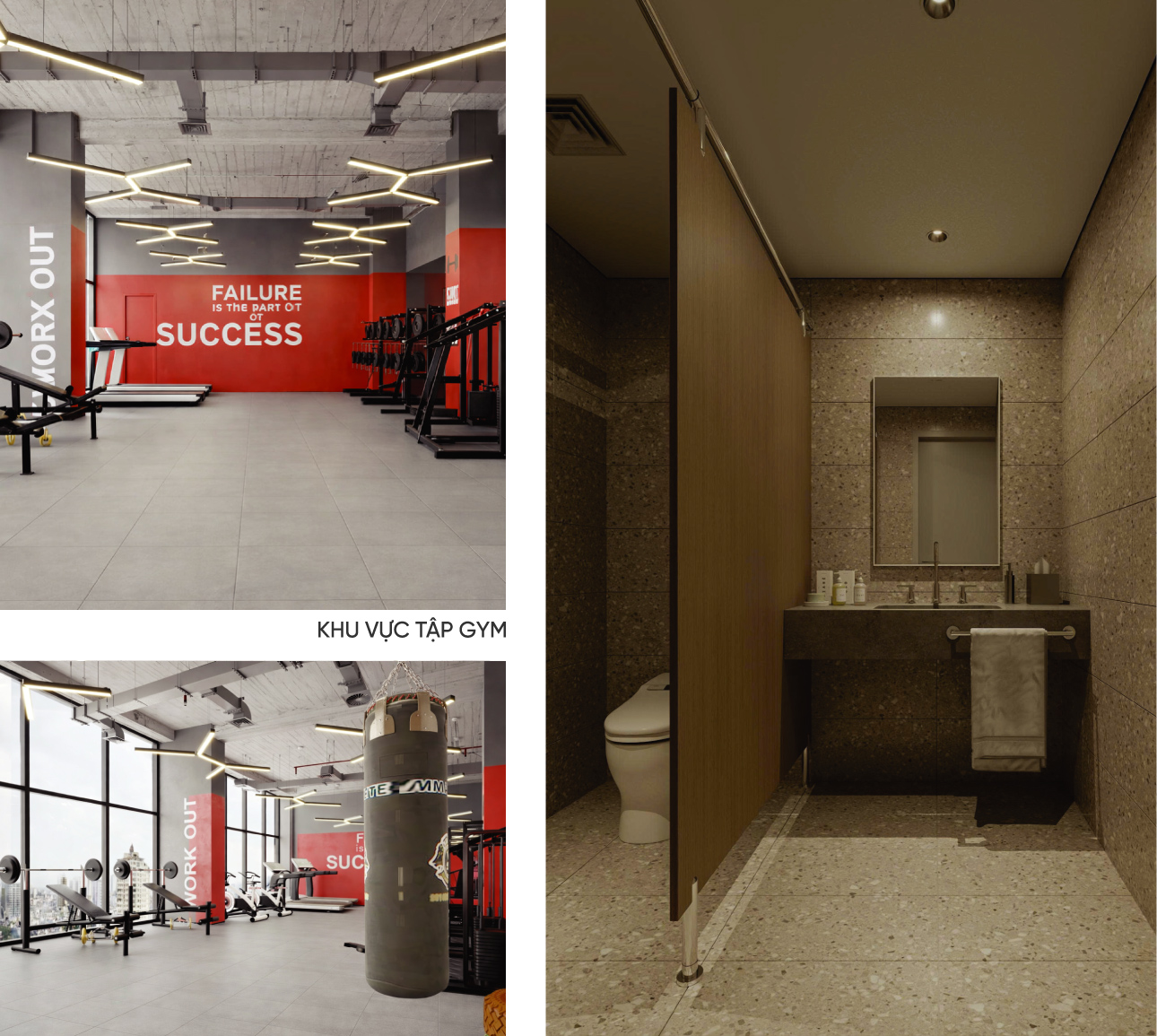 Khu vực tập gym và phòng thay đồ tại chung cư Viha Flora