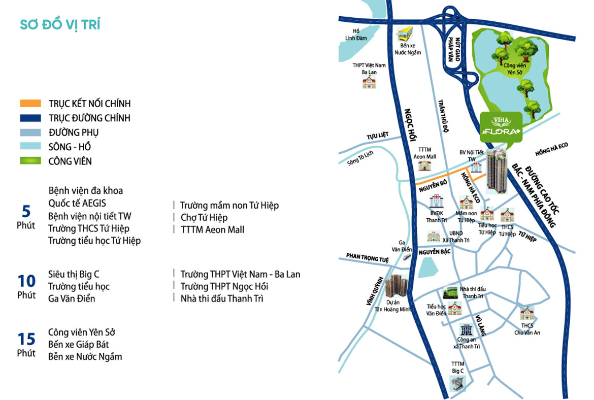 Sơ đồ vị trí chung cư Viha Flora